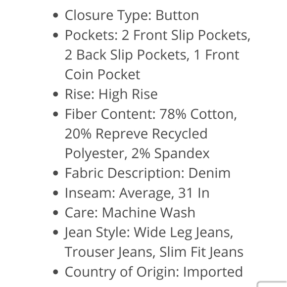 A. N. A wide leg frayed bottom jeans - Picture 7 of 7